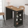 Τραπέζι μπαρ Monaco Megapap χρώμα ανθρακί - sapphire oak 120x51,6x101,8εκ.
