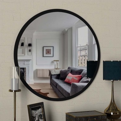 Glob Μegapap melamine mirror in black color 59x2x59cm.