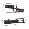 Σύνθεση τηλεόρασης Grill Megapap χρώμα μαύρο rebab - μαύρο εφέ μαρμάρου 220x35x47,5εκ.