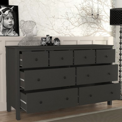 Συρταριέρα - Μπουφές Sabina Megapap χρώμα ανθρακί 160x50x96εκ.