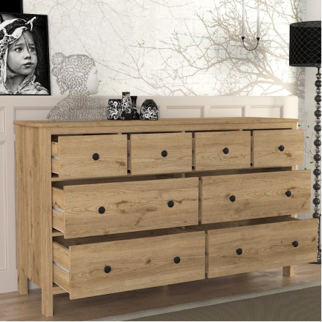 Συρταριέρα - Μπουφές Sabina Megapap χρώμα sepet oak 160x50x96εκ.