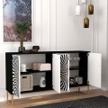 Gradel Megapap  melamine buffet in black - white color 150x35x83,6cm.