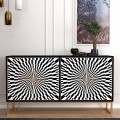 Gradel Megapap  melamine buffet in black - white color 150x35x83,6cm.