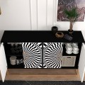 Gradel Megapap  melamine buffet in black - white color 150x35x83,6cm.