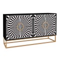 Gradel Megapap  melamine buffet in black - white color 150x35x83,6cm.
