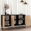 Themis Megapap melamine buffet in black - sapphire oak color 150x35x83,6cm.