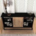 Themis Megapap melamine buffet in black - sapphire oak color 150x35x83,6cm.
