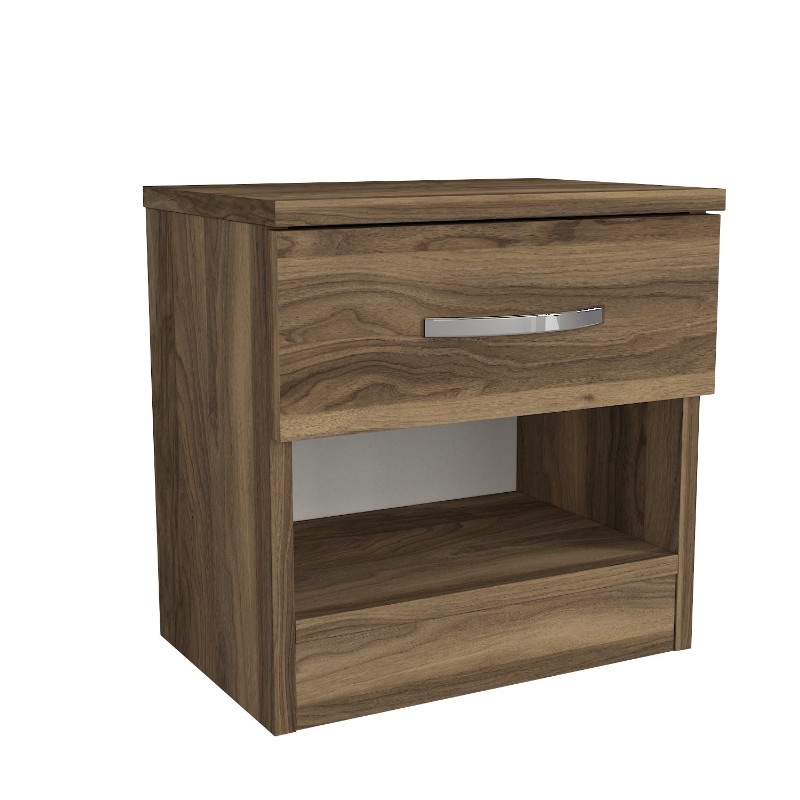 Lube Megapap melamine nightstand in walnut color 40x28,2x40cm.