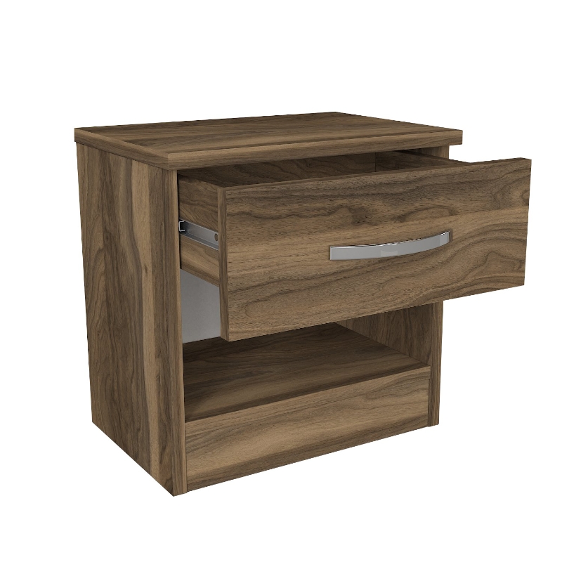 Lube Megapap melamine nightstand in walnut color 40x28,2x40cm.