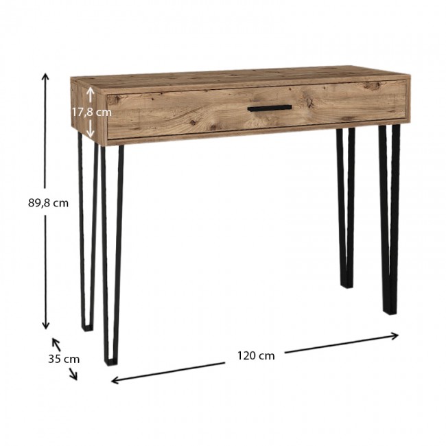 Κονσόλα Rochel Megapap χρώμα atlantic pine 120x35x89,8εκ.