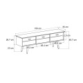 Bolea Megapap melamine TV stand in modern black color 150x35x49.7cm.