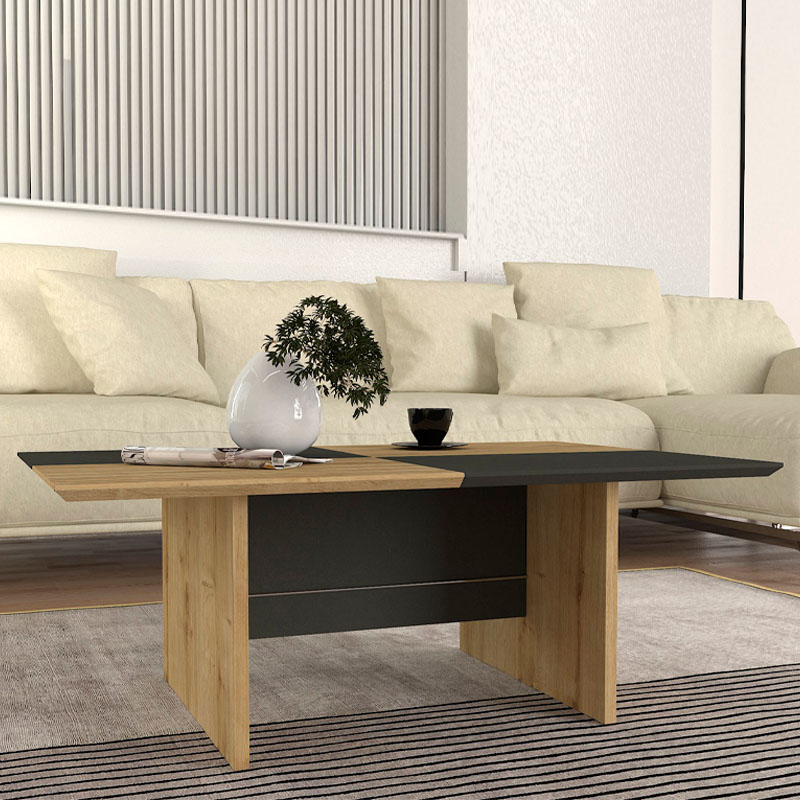 Venita Megapap melamine coffee table in sapphire - anthracite color 90x60x33.8cm.