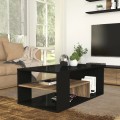 Abdera Megapap melamine coffee table in black - walnut color 110x60x42cm.