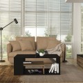 Abdera Megapap melamine coffee table in black - walnut color 110x60x42cm.