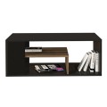 Abdera Megapap melamine coffee table in black - walnut color 110x60x42cm.