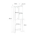 Romme Megapap melamine laundry machine cabinet in white color 65x27,1x180cm.
