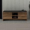 Verly Megapap melamine shoe cabinet in walnut color 110x33.2x43cm.