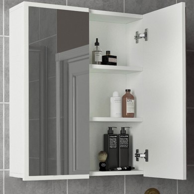 Kayla Megapap bathroom cabinet with mirror in white color 60x17x76.6cm.