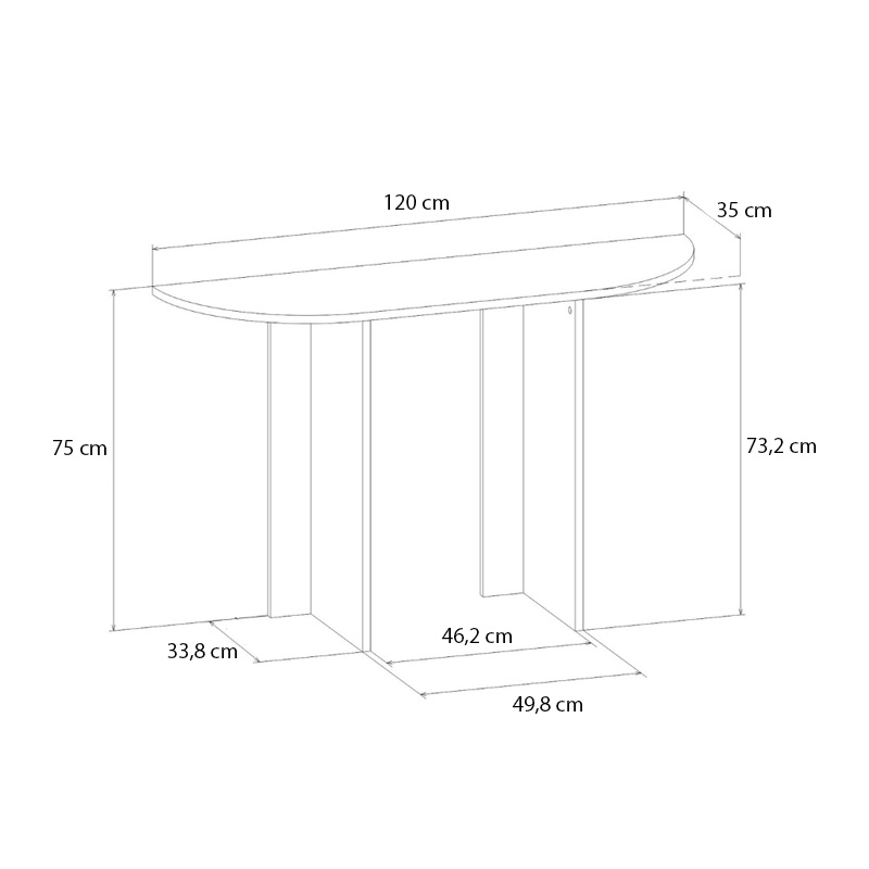 Cortado Megapap melamine dresser in walnut color 120x35x75cm.
