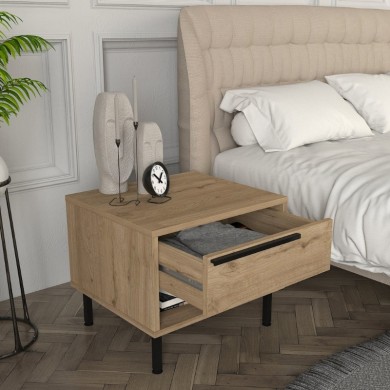 Suzy Megapap melamine nightstand in sepet oak color 50x45x41,6cm.