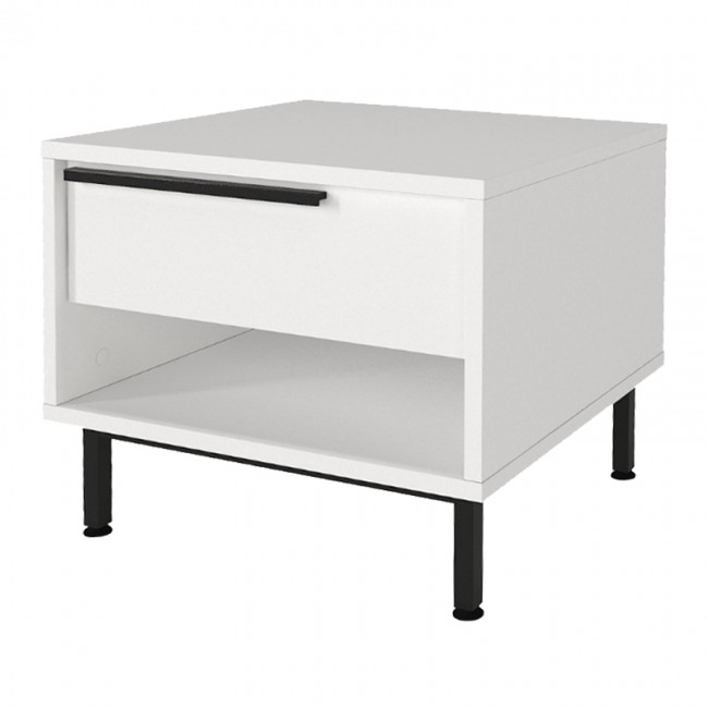 Κομοδίνο Suzy Megapap χρώμα λευκό 50x45x41,6εκ.