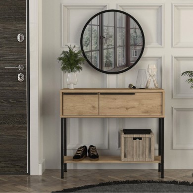 Suzy Megapap dresser with mirror in sepet oak 90x29.6x76cm.