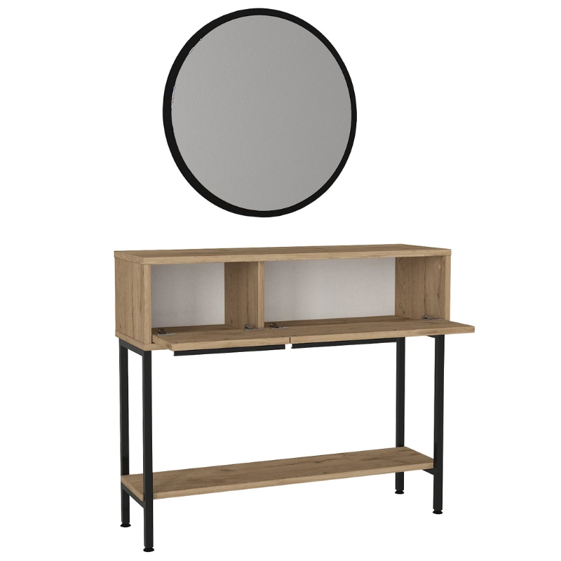 Suzy Megapap dresser with mirror in sepet oak 90x29.6x76cm.