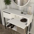 Suzy Megapap dresser with mirror in white 90x29.6x76cm.