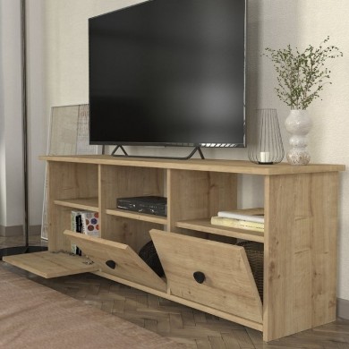 Mahen Megapap melamine tv stand in sapphire oak color 140x35x49.8cm.