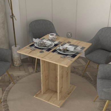Allos Megapap melamine dinner table in sapphire oak color 75x75x77cm.