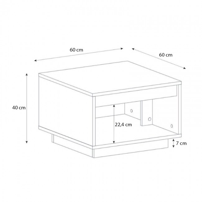 Τραπεζάκι σαλονιού Onda Megapap χρώμα sapphire oak 60x60x40εκ.
