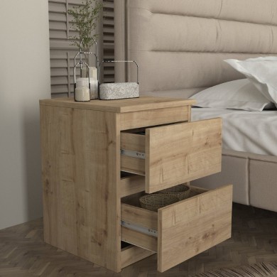 Breve Megapap melamine nightstand in sapphire oak color 39.8x41.8x55cm.