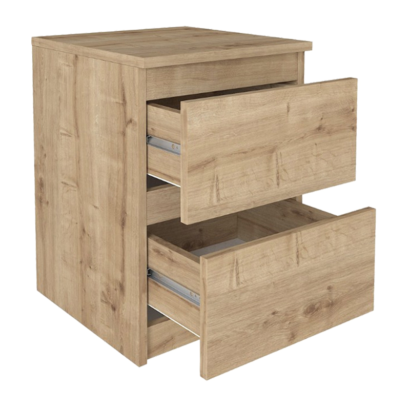 Breve Megapap melamine nightstand in sapphire oak color 39.8x41.8x55cm.