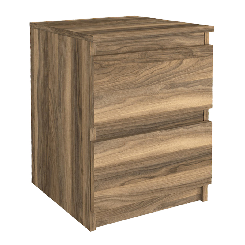 Breve Megapap melamine nightstand in walnut color 39.8x41.8x55cm.