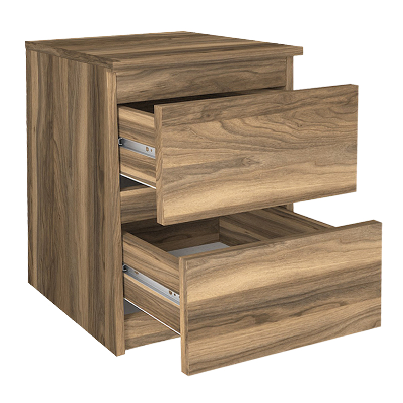 Breve Megapap melamine nightstand in walnut color 39.8x41.8x55cm.