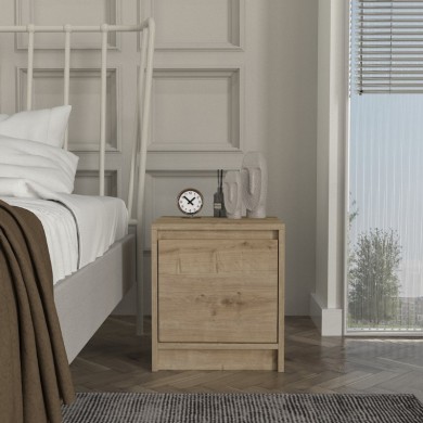 Conve Megapap melamine nightstand in sapphire oak color 40x35x45cm.