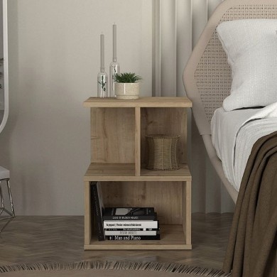 Entiero Megapap melamine nightstand in sapphire oak color 39.8x35x54.6cm.