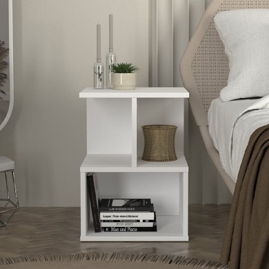 Entiero Megapap melamine nightstand in white color 39.8x35x54.6cm.