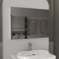Melamine bathroom mirror Base Megapap color white 90x17.1x65cm.