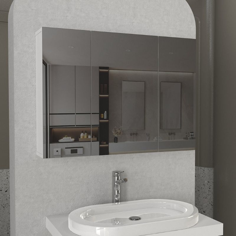 Melamine bathroom mirror Base Megapap color white 90x17.1x65cm.