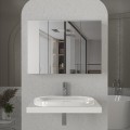 Melamine bathroom mirror Base Megapap color white 90x17.1x65cm.