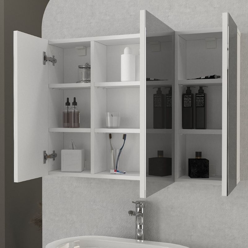 Melamine bathroom mirror Base Megapap color white 90x17.1x65cm.