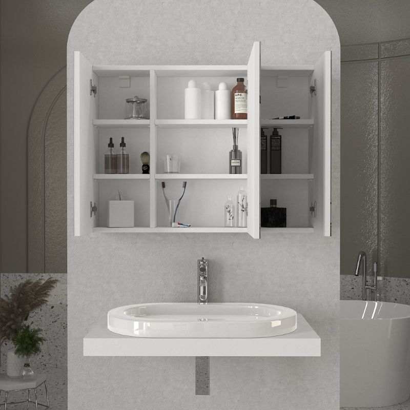 Melamine bathroom mirror Base Megapap color white 90x17.1x65cm.