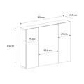 Melamine bathroom mirror Base Megapap color white 90x17.1x65cm.