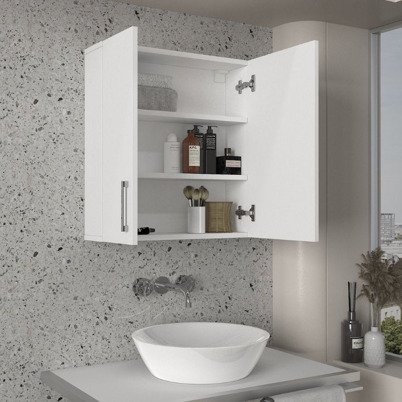 Melamine bathroom mirror Ditto Megapap color white 59,6x16,4x64,8cm.