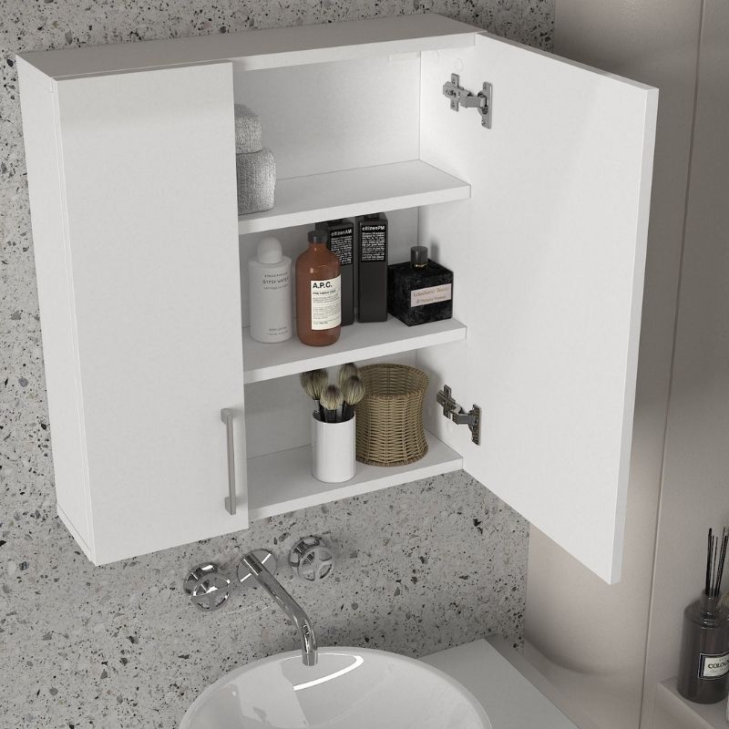 Melamine bathroom mirror Ditto Megapap color white 59,6x16,4x64,8cm.