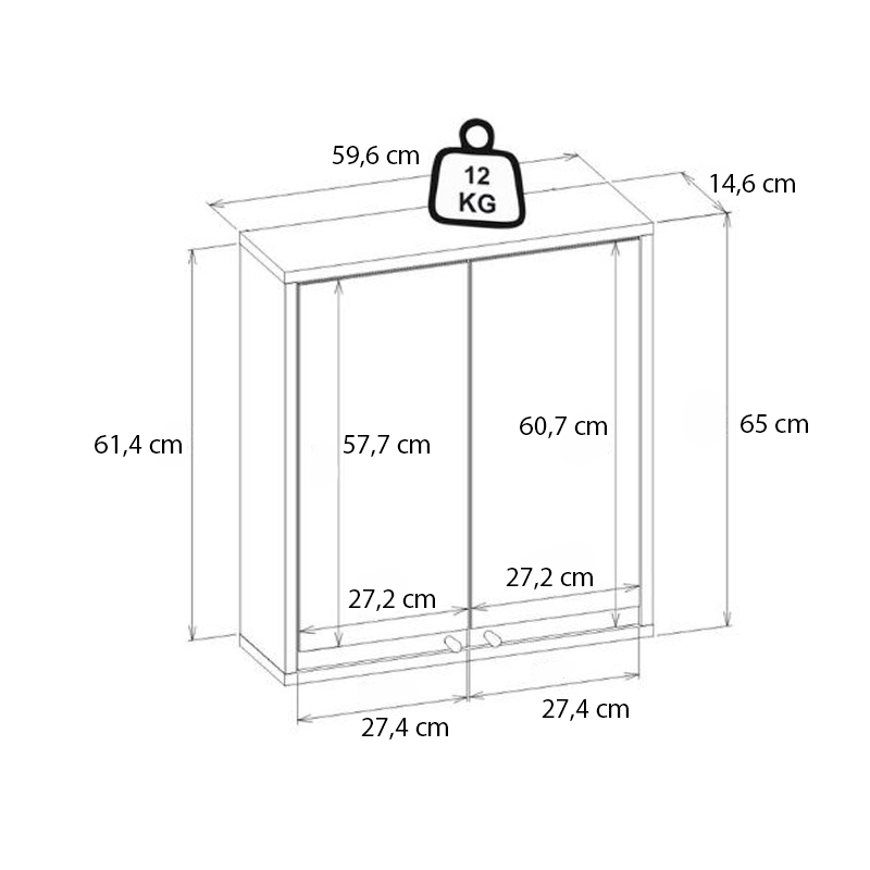 Melamine bathroom mirror Lilian Megapap color atlantic pine 59,6x14.6x65cm.