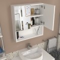 Melamine bathroom mirror Trama Megapap color white 60x16.8x65cm.
