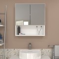 Melamine bathroom mirror Trama Megapap color white 60x16.8x65cm.