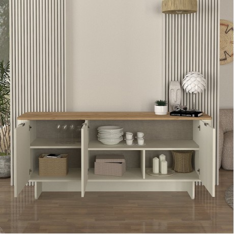 Bohema Megapap melamine console in ivory - sepet oak color 180x47x76.6cm.
